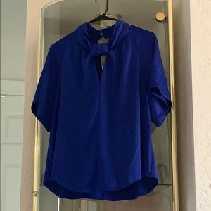 Blue Short-Sleeve Blouse